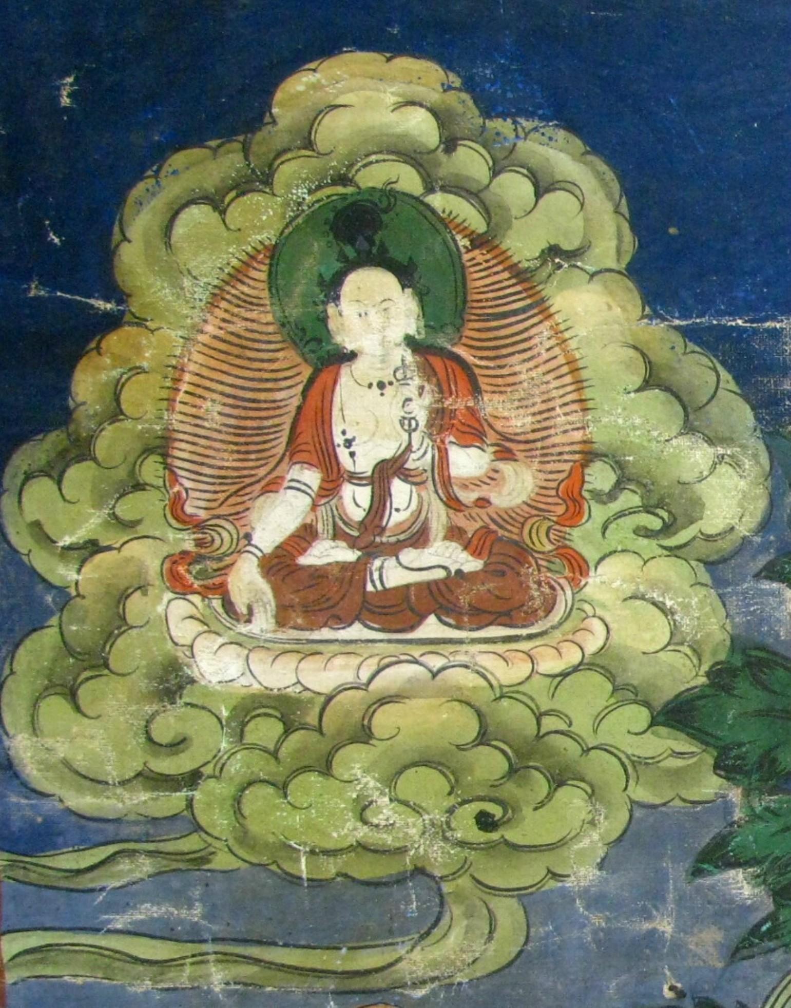 A Very Good Tibetan Thangka Depicting Buddha Nagaraja, 19th Century or Earlier Tibetano en venta