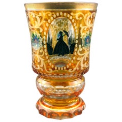 Antique Very Good 19th Century Bohemian Enamelled Glass Beaker, Circa 1870