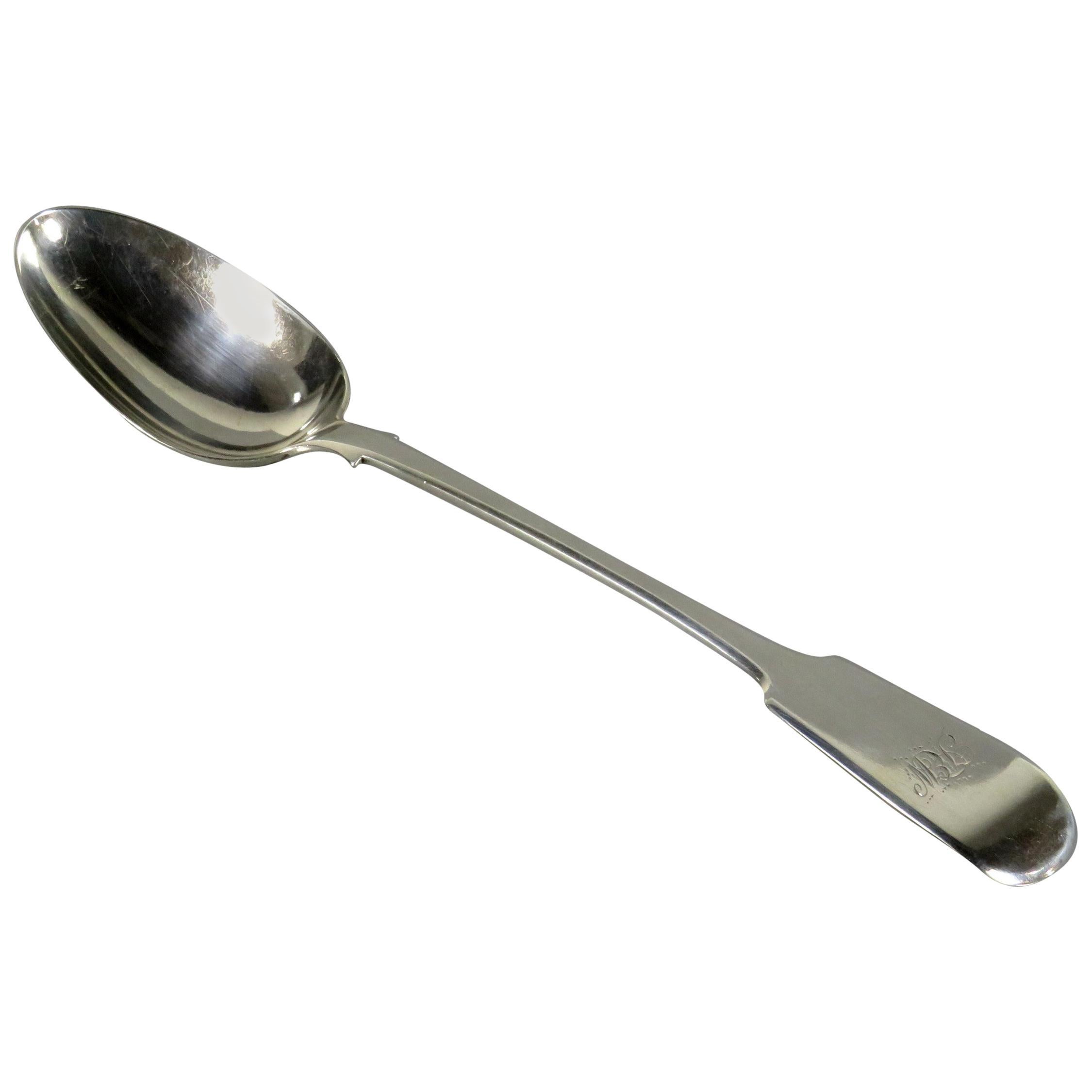 Très bonne cuillère à farcir en argent sterling du 19ème siècle, poinçonnée Londres 1843