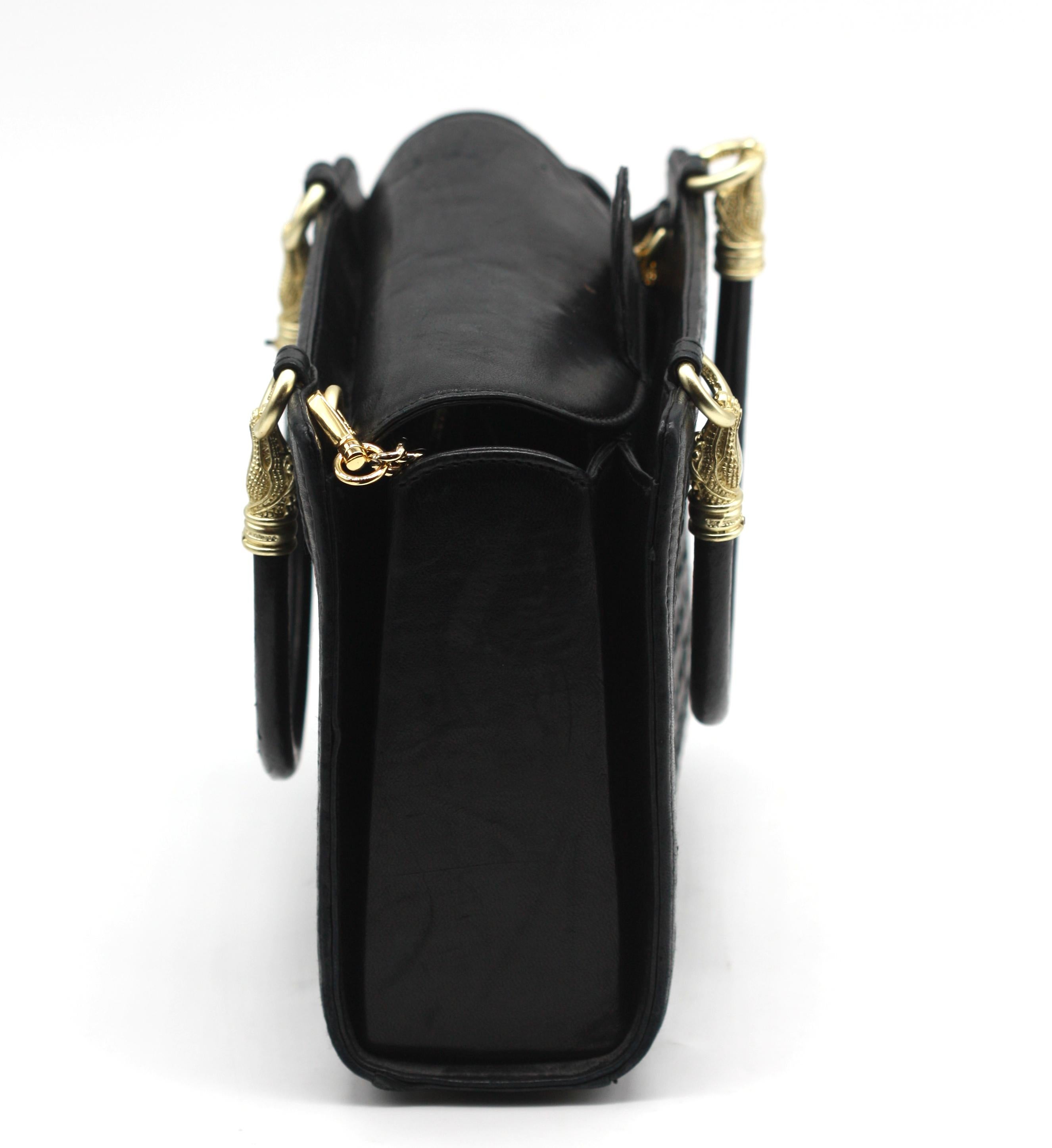 Women's or Men's Barry Kieselstein-Cord Woven Black Leather Handbag For Sale