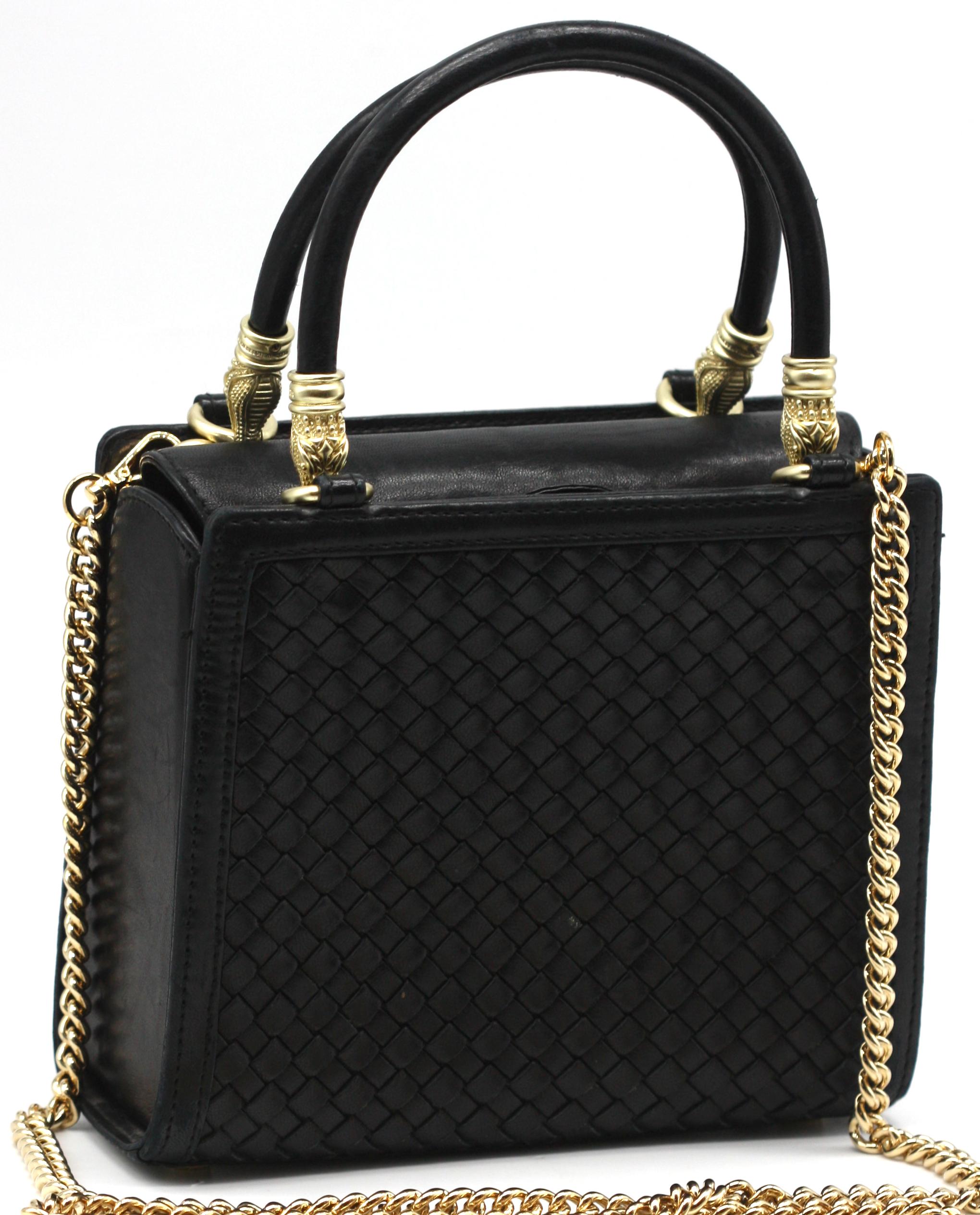 Barry Kieselstein-Cord Woven Black Leather Handbag For Sale 2