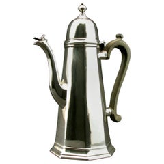 Very Good George I Style Sterling Silver Coffee Pot, Hallmarked Edinburgh, 1909