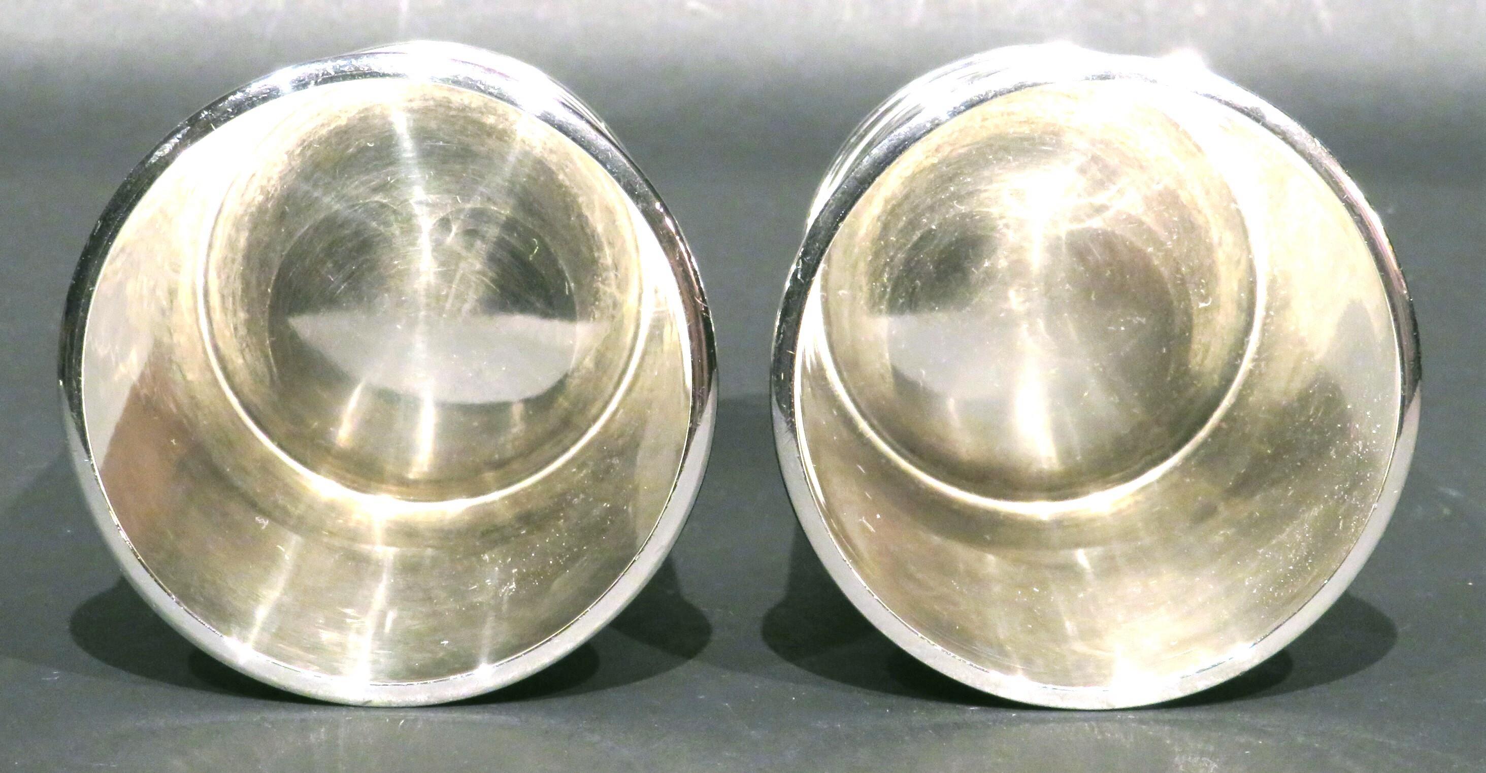 American Very Good & Heavy Pair of Sterling Silver Mint Julep Cups, Manchester Silver Co.