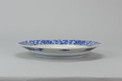 Very Good Japanese Sometsuke Arita Arita Plate with Toy Horse Figures, 19th Cen