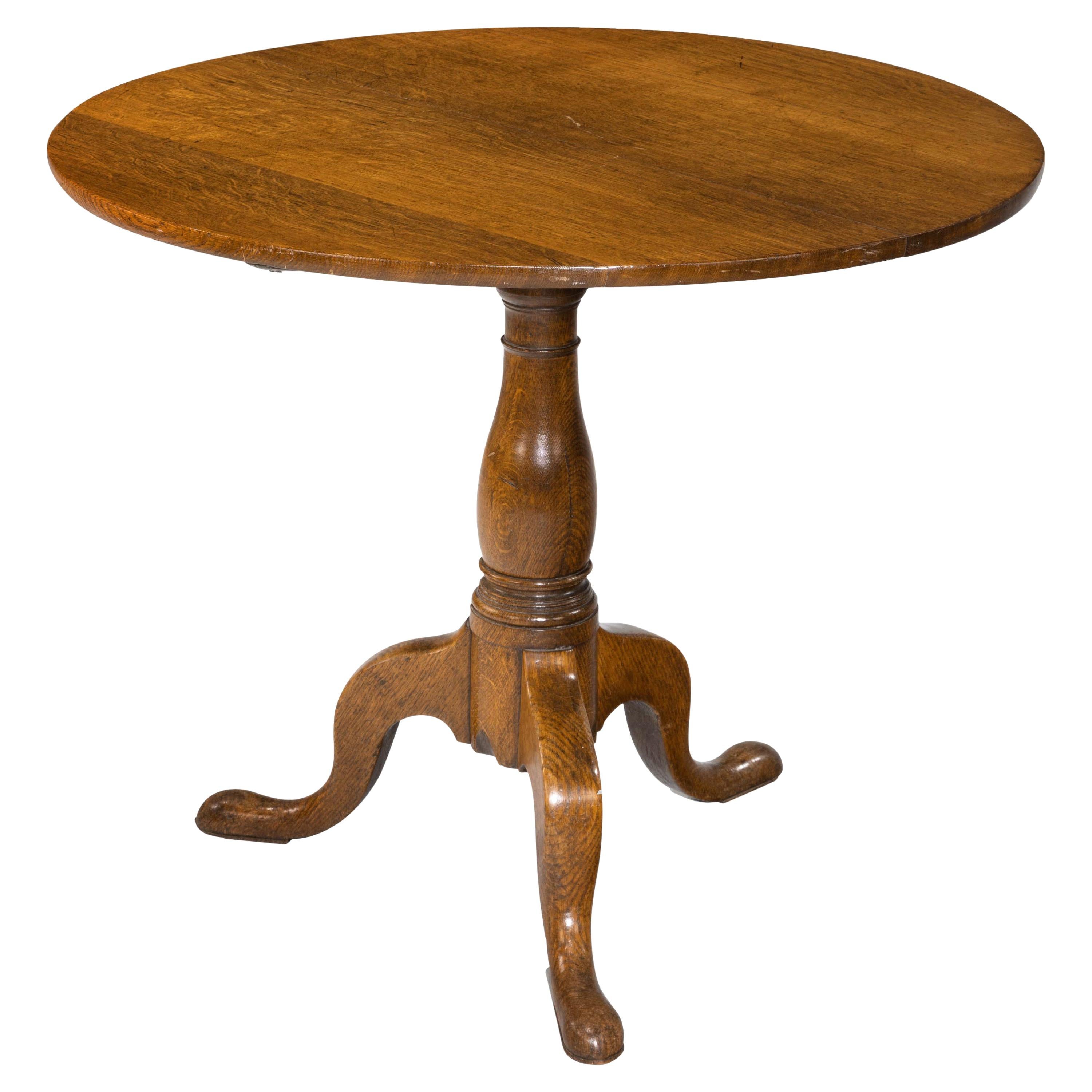 Very Good, Large, George III Period Oak Tilt Table