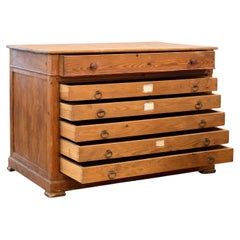 Ottimo grande archivio piatto francese del 19° secolo in scala ridotta