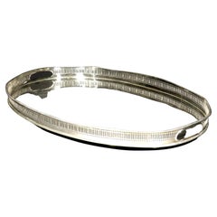 Very Good & Large Silver Plated Gallery Tray / Drinks Tray, England Circa 1920