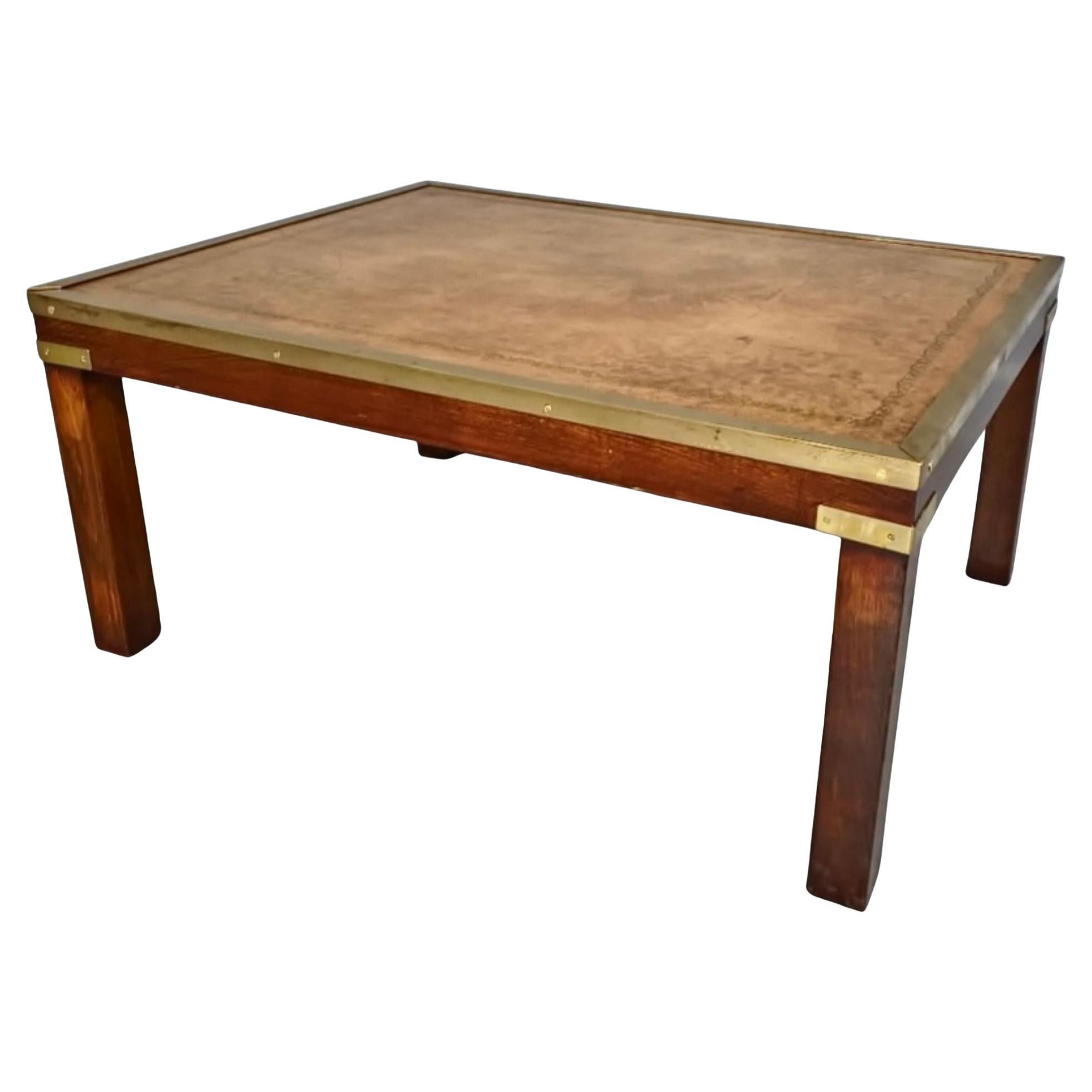 Very Good Mahogany Campaign Coffee Table For Sale