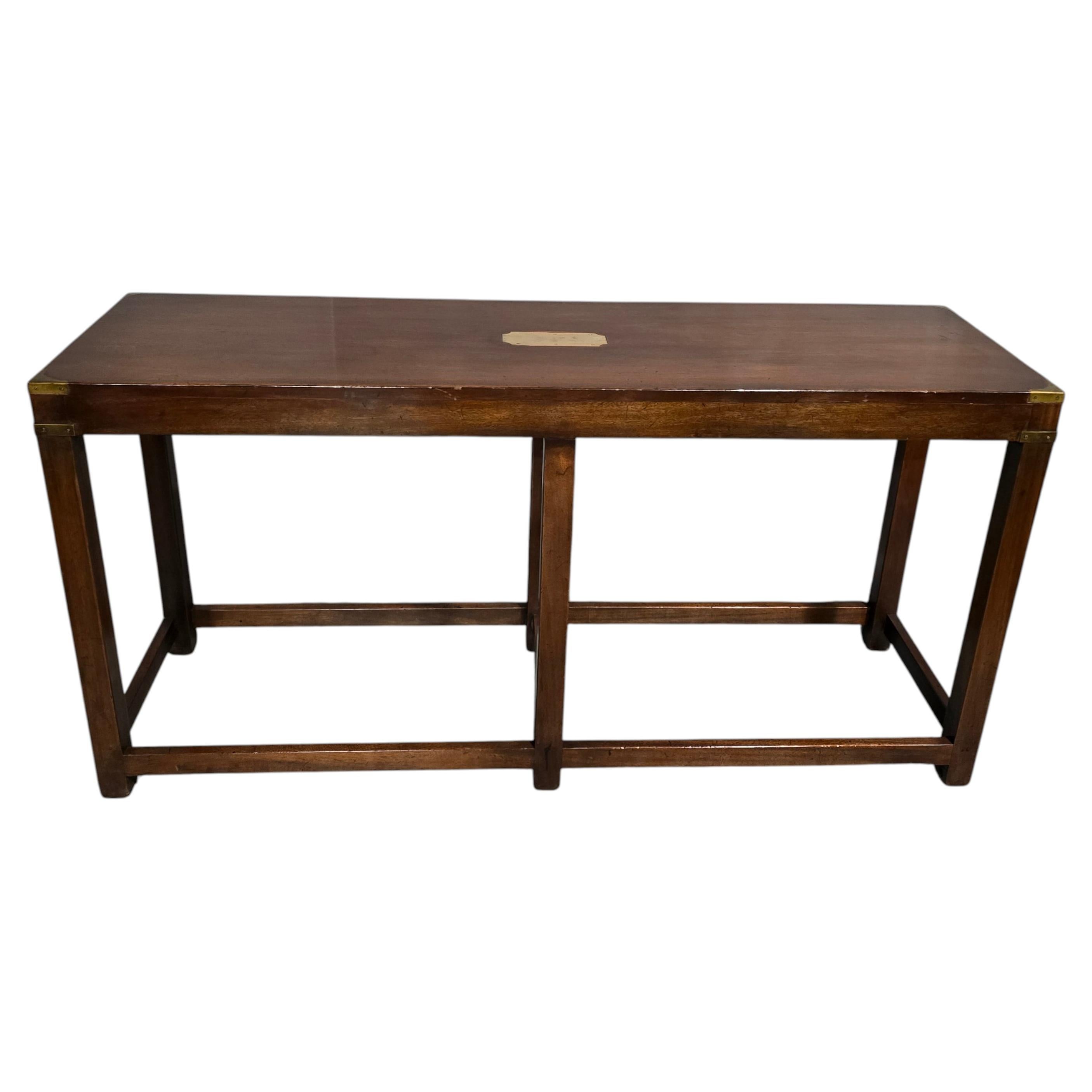 Very Good Mahogany Campaign Console Table