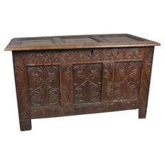 Very good Mid 17th Century West Country Oak Coffer c. 1650