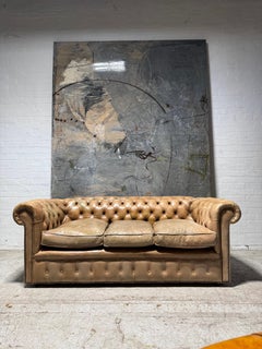 Very Good MidC Vintage Leather Chesterfield Sofa