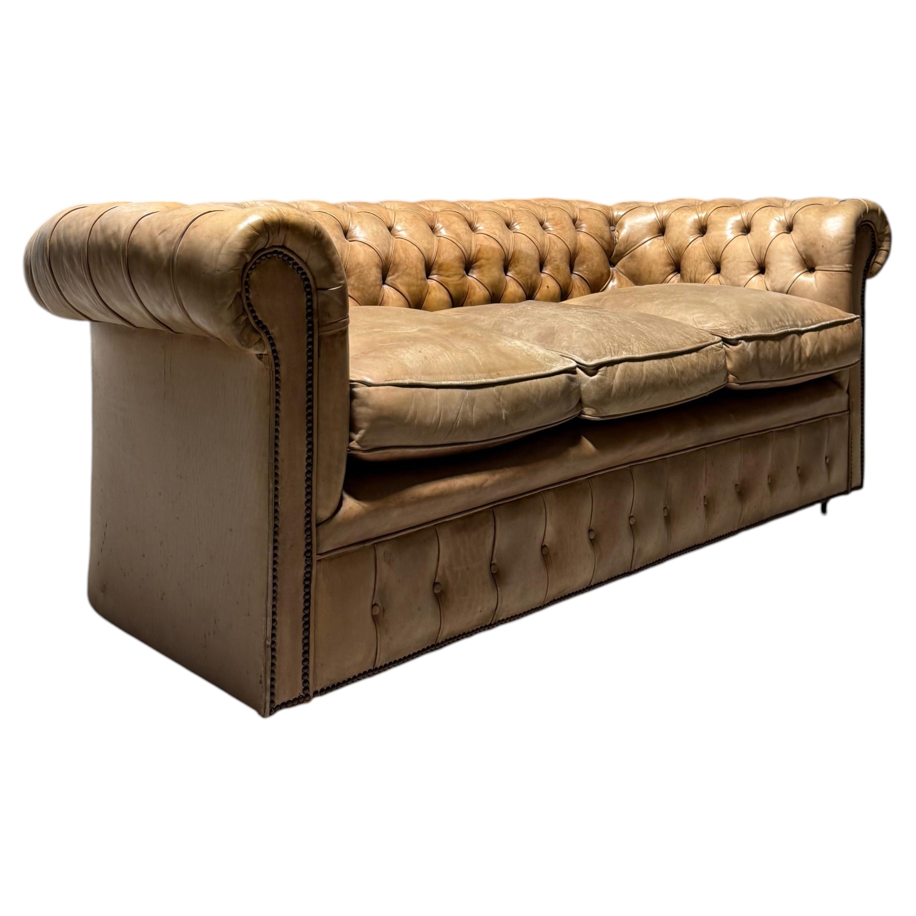 Very Good MidC Vintage Leather Chesterfield Sofa For Sale at 1stDibs