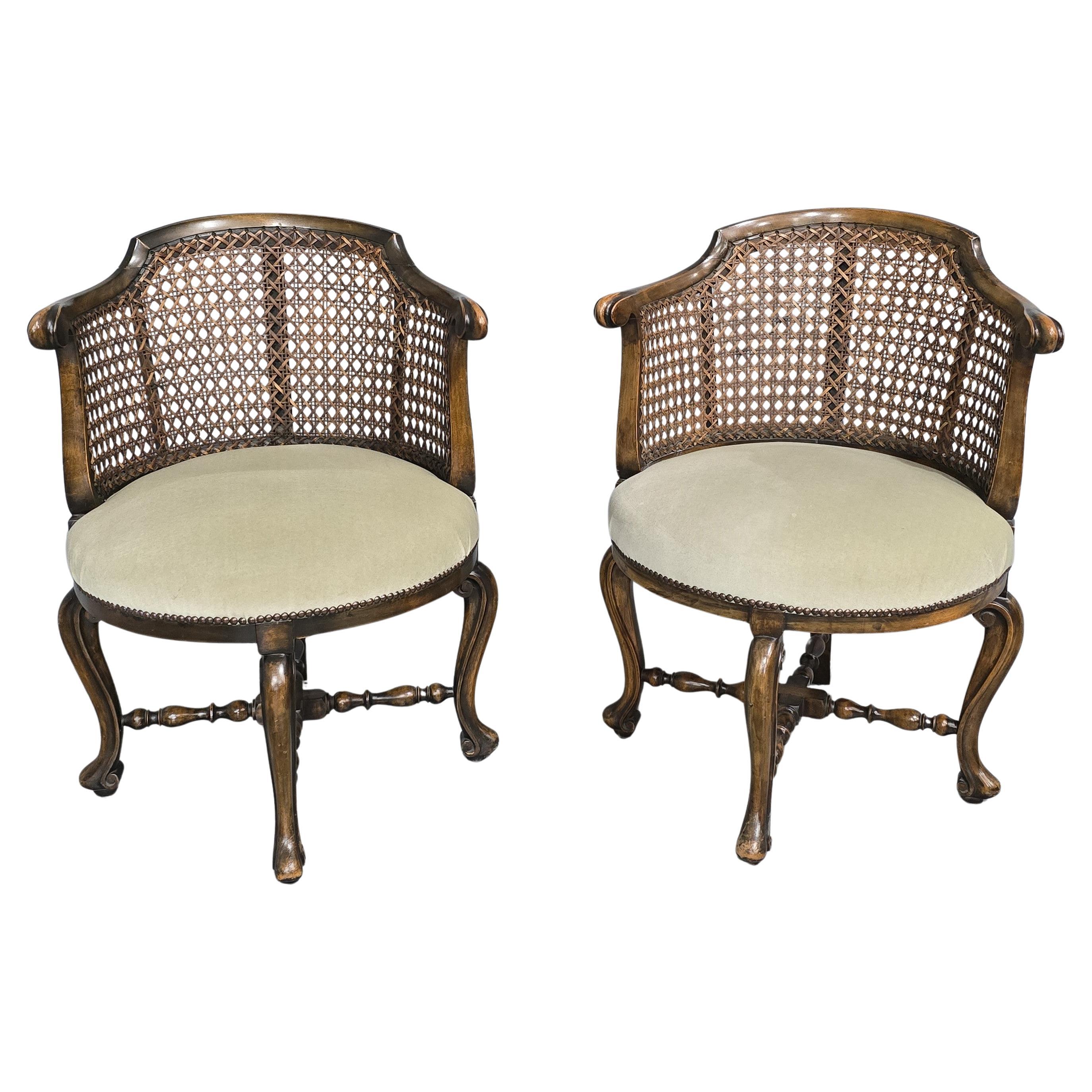 Très bonne Paire de Chaises Tubes Bergère en vente