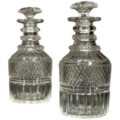 A Very Good Pair of Regency Period Anglo-Irish Cut Glass Decanters, Circa 1825