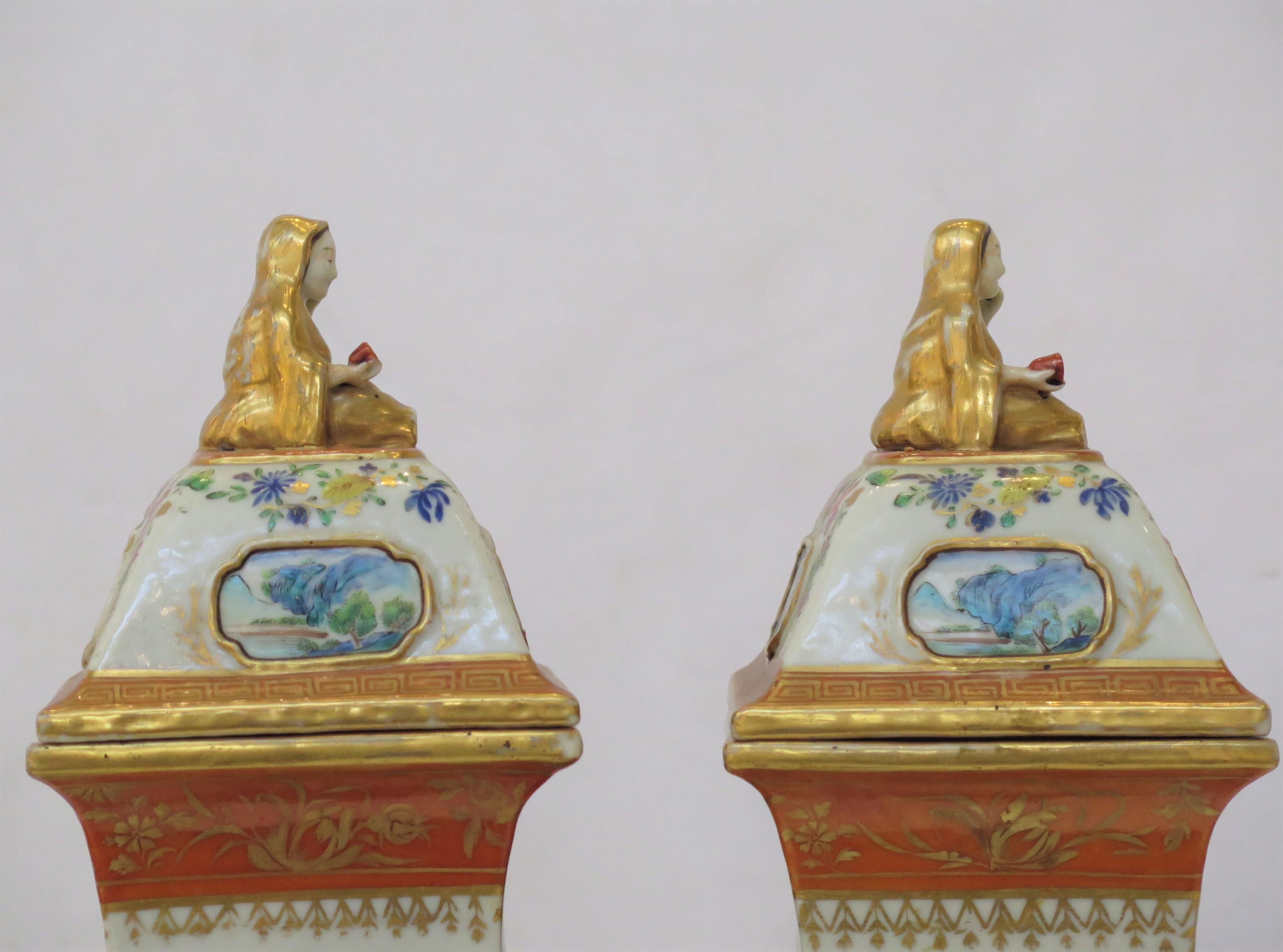 19th Century Very Good Quality Large Chinese Lidded Jars / PAIR For Sale