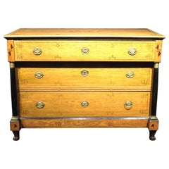 Very Good & Unique Biedermeier Period Inlaid Ash Commode, Germany Circa 1825
