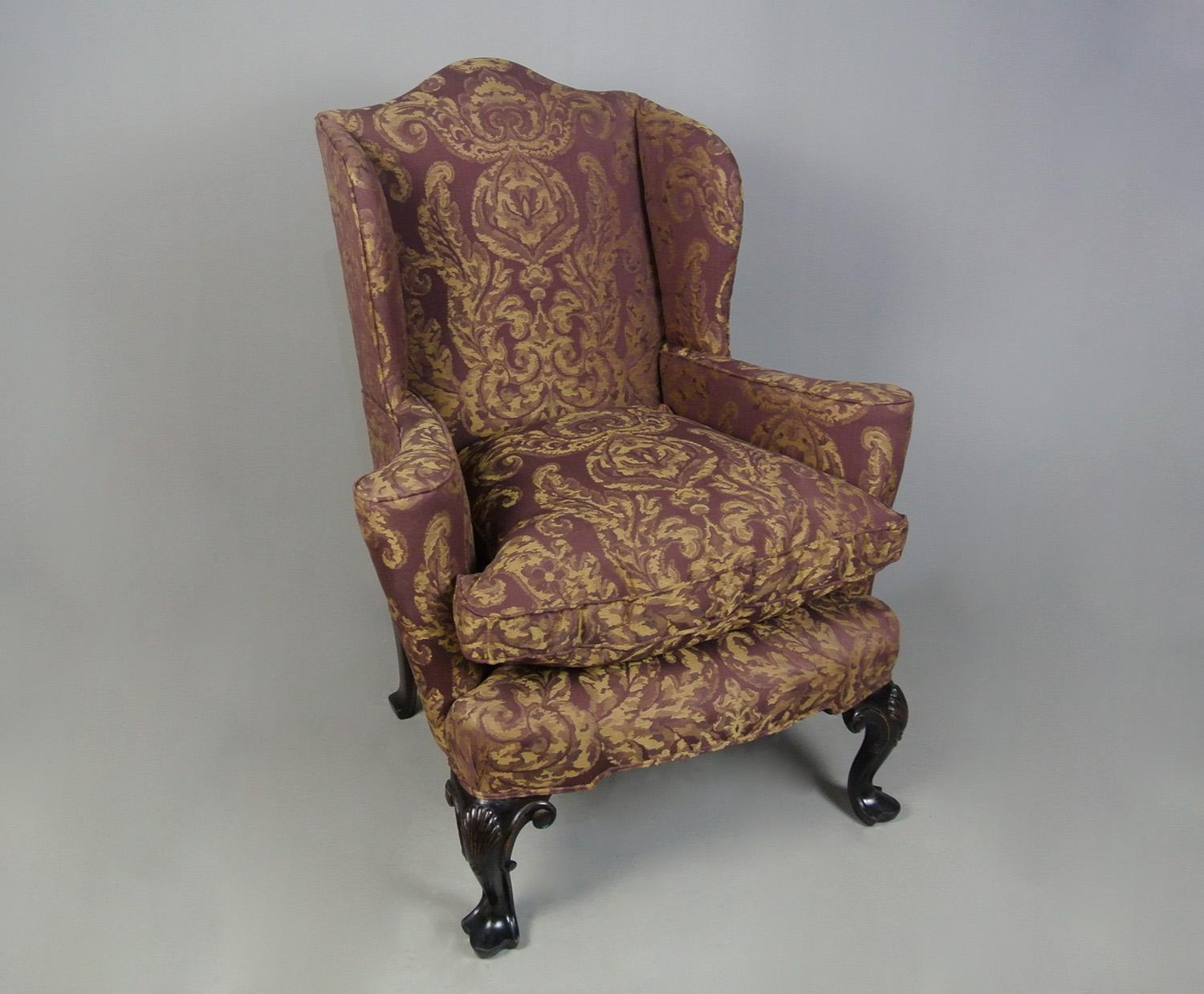 Very Good Wing Back Chair in the Queen Anne Manner c. 1890 In Good Condition For Sale In Heathfield, GB