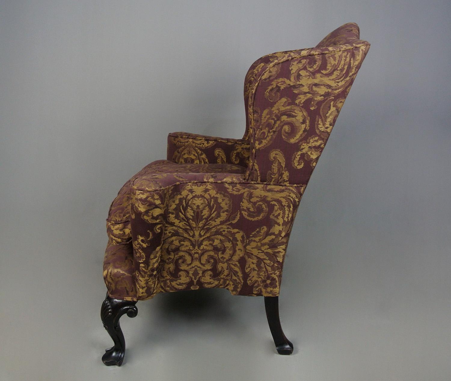 19th Century Very Good Wing Back Chair in the Queen Anne Manner c. 1890 For Sale