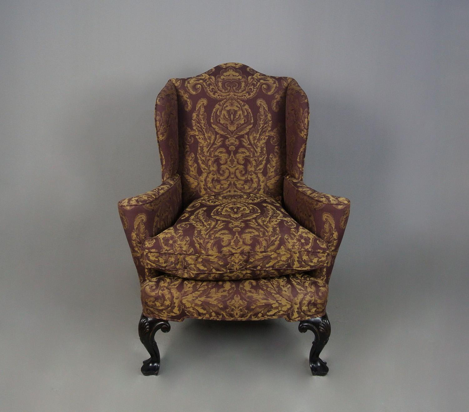 Very Good Wing Back Chair in the Queen Anne Manner c. 1890 For Sale 1