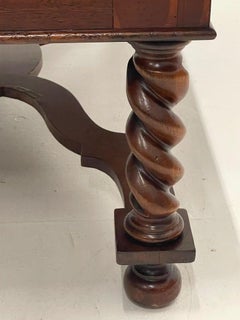 Very Handsome Italian Walnut Coffee Table with Barley Twist Legs