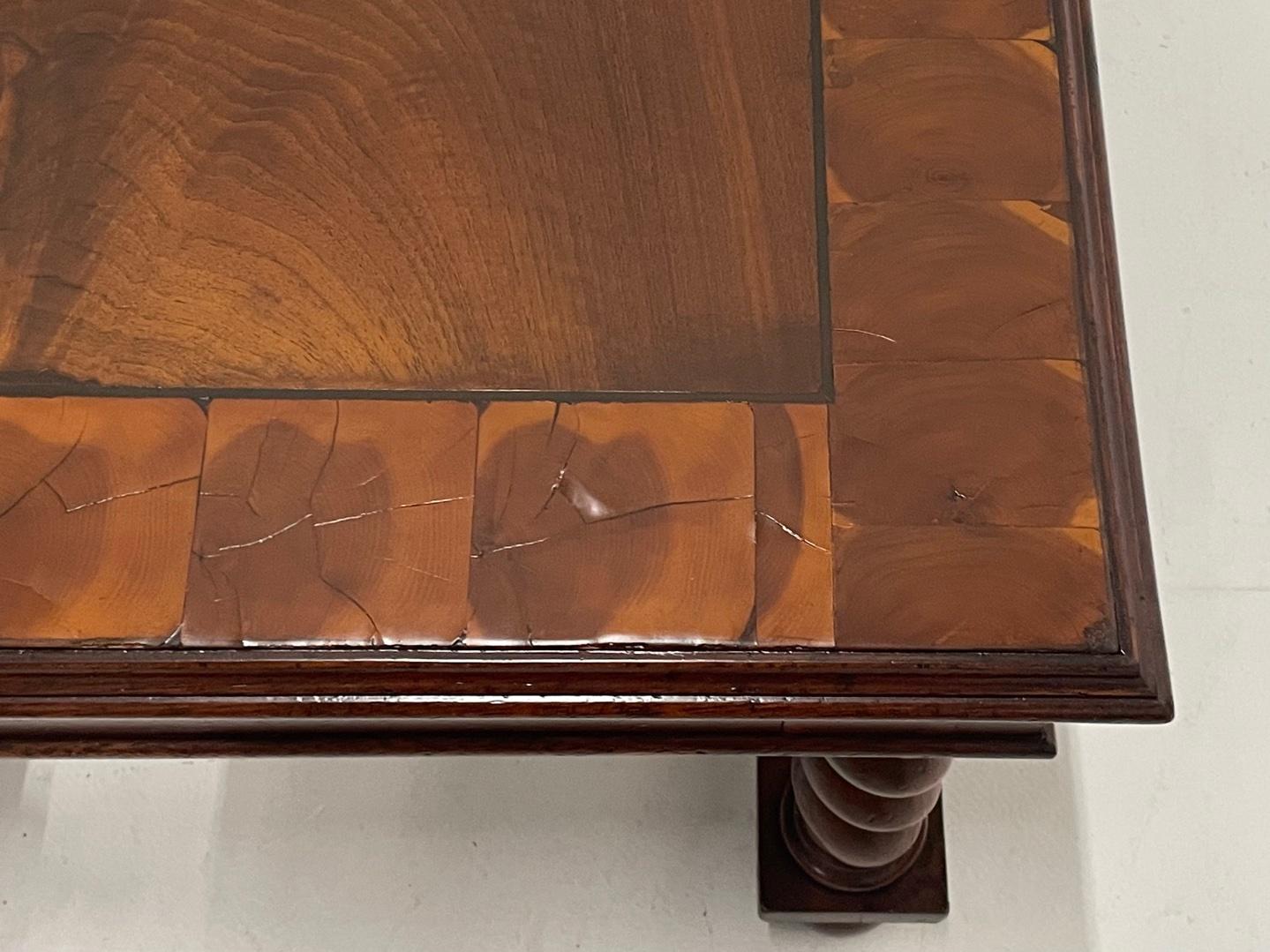 Mid-20th Century Very Handsome Italian Walnut Coffee Table with Barley Twist Legs