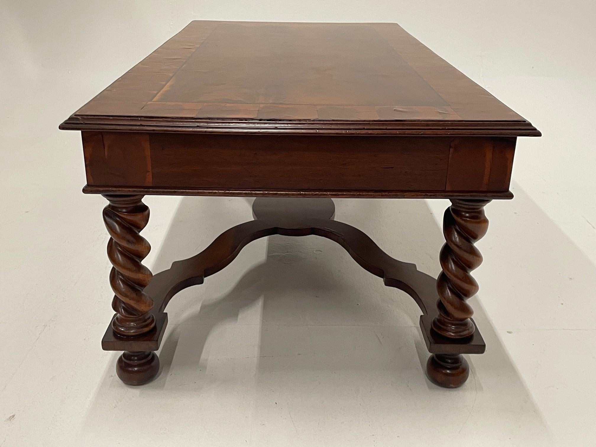Very Handsome Italian Walnut Coffee Table with Barley Twist Legs 2