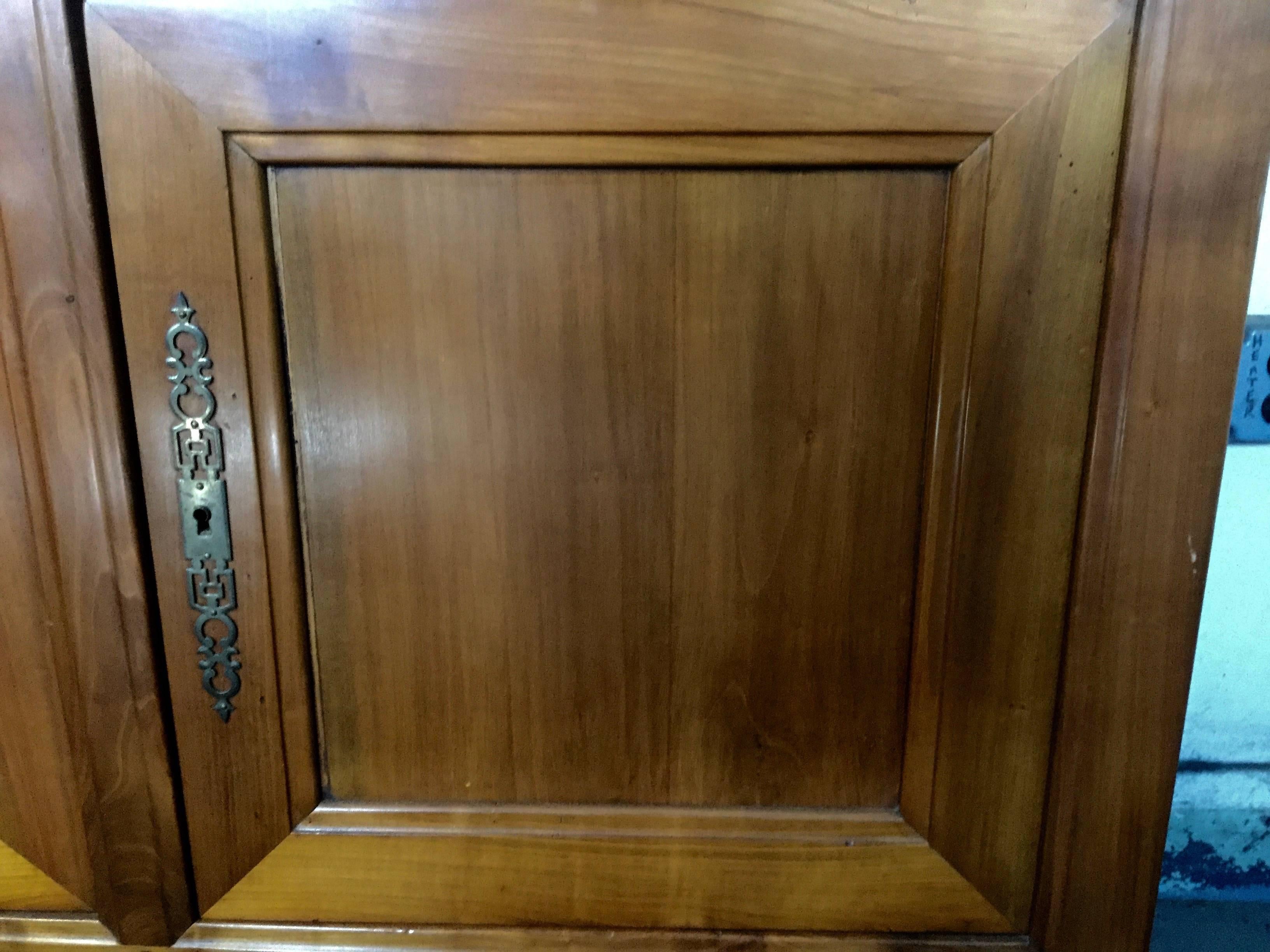 Very Handsome Louis Philippe Style French Cherry Credenza In Excellent Condition In Hopewell, NJ