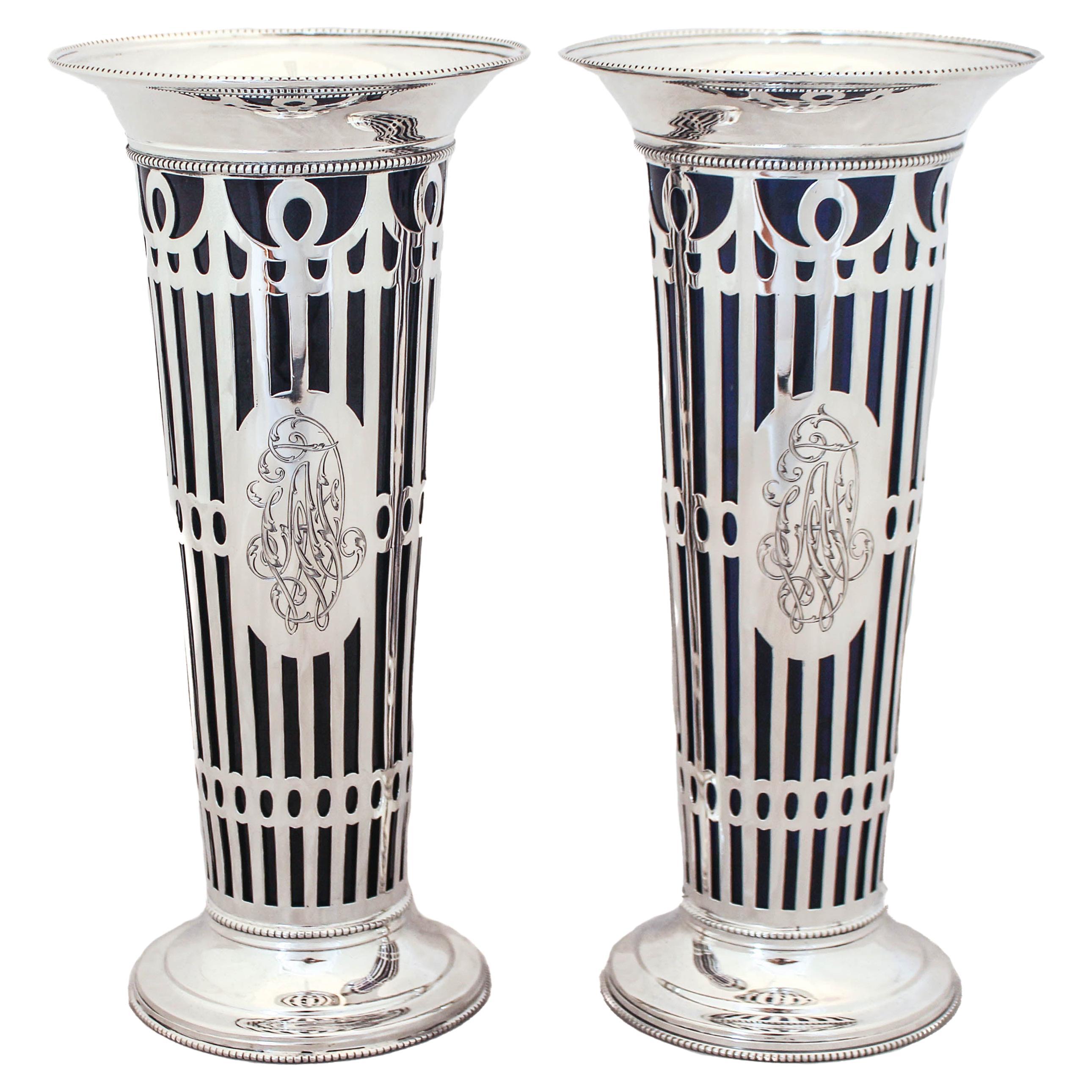 Pair of Arts and Crafts Vases For Sale at 1stDibs