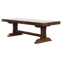 Very Heavy Antique French Table from the Early 1900s in Solid Oak