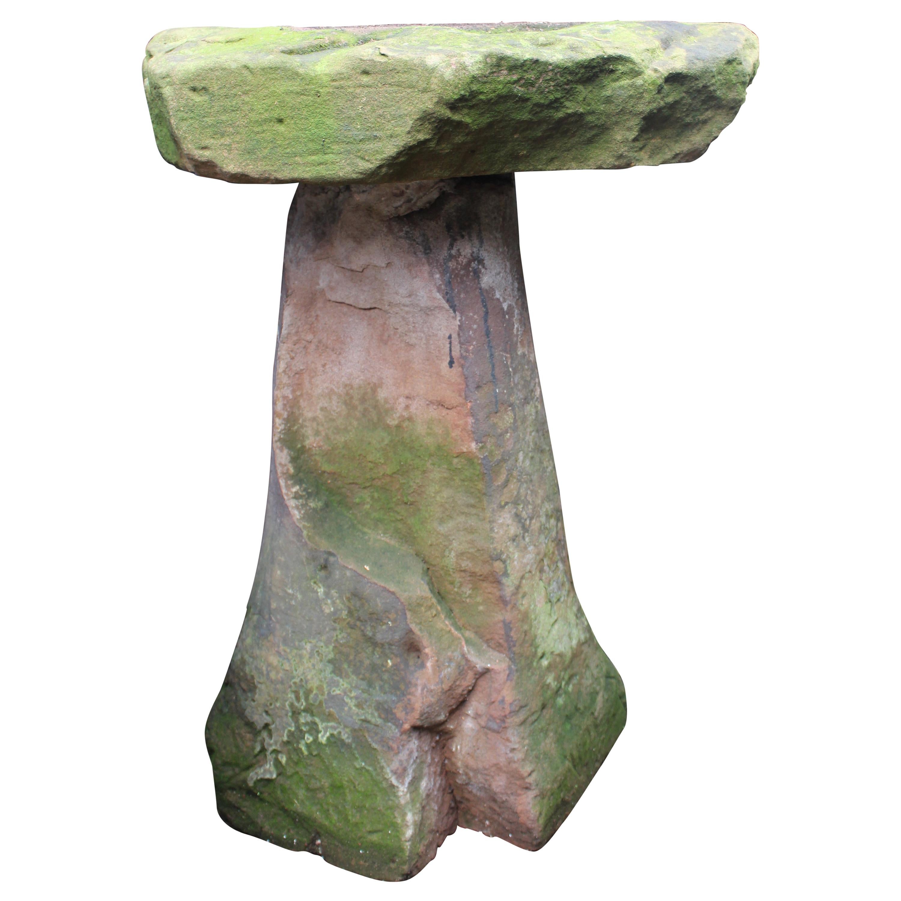 Very Heavy Antique Stone Staddle Stone Mushroom For Sale