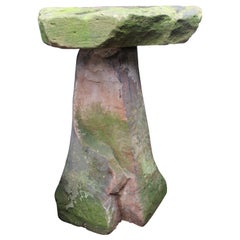Very Heavy Antique Stone Staddle Stone Mushroom