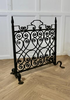 Very Heavy Old Gothic Wrought Iron Fire Screen