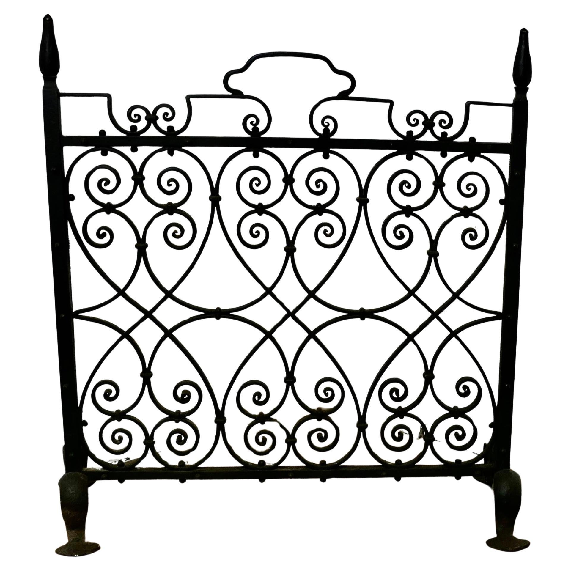 Very Heavy Old Gothic Wrought Iron Fire Screen