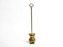 Very Heavy Solid Brass Doorstop from the 1960s in the Shape of a Cute Teddy Bear