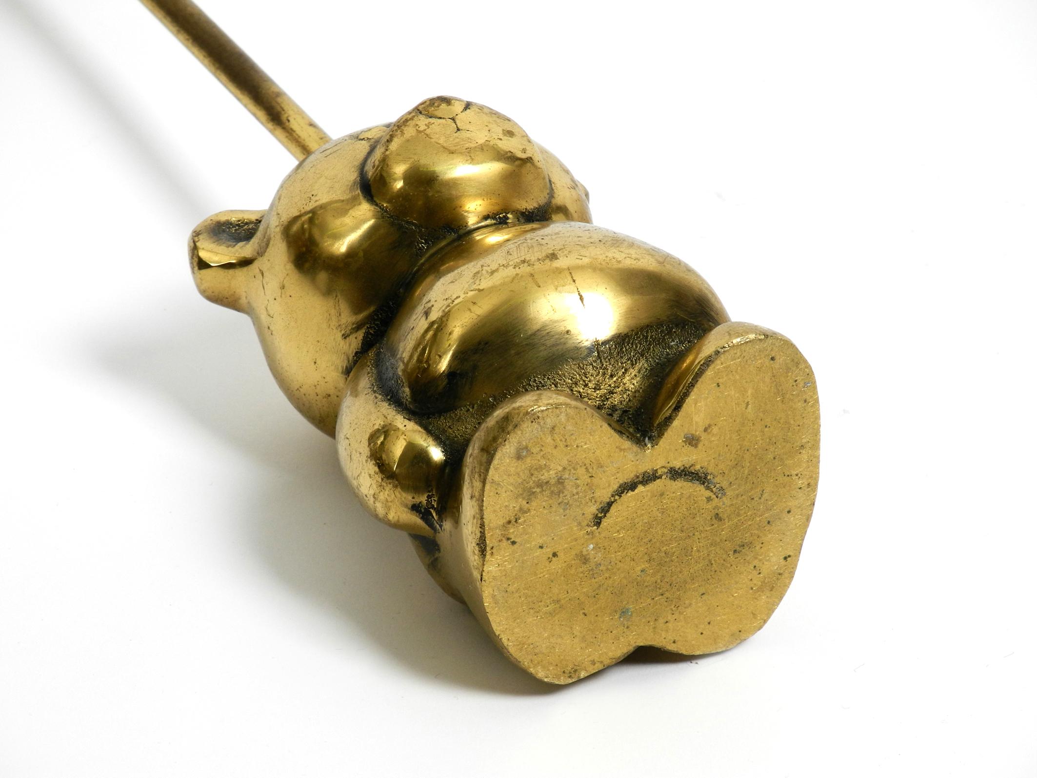 Very Heavy Solid Brass Doorstop from the 1960s in the Shape of a Cute Teddy Bear 2