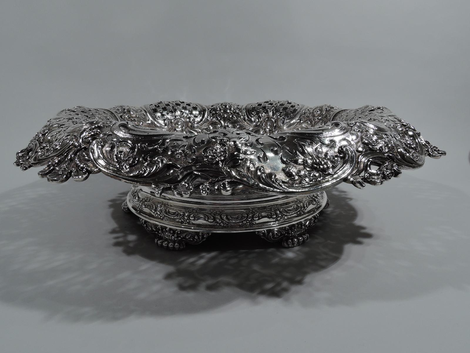 Victorian Very Heavy and Wonderfully Sumptuous Sterling Silver Centerpiece Bowl by Tiffany