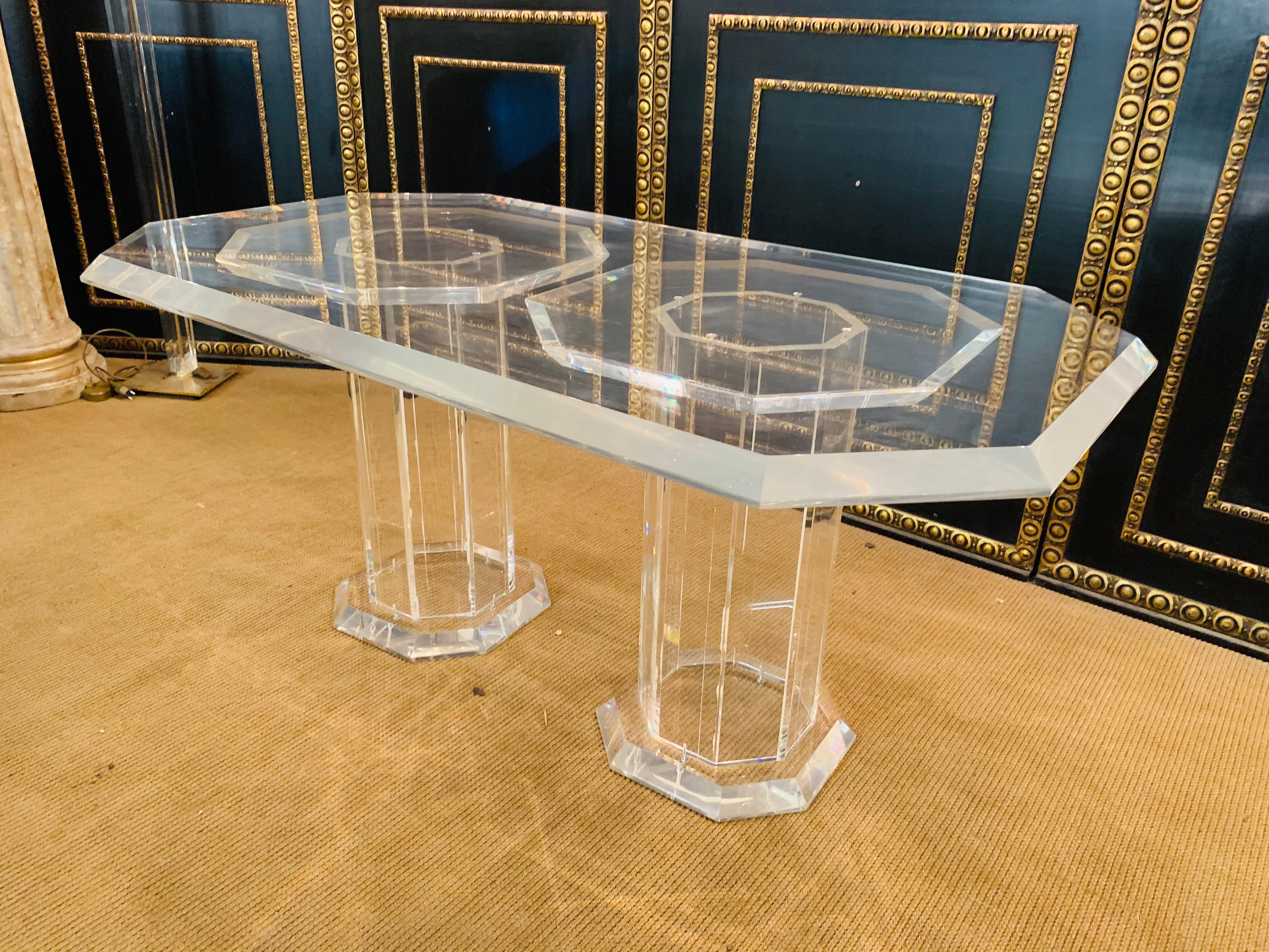 Very High Quality, Elegant, Massive Luxury Dining Table with 2 Columns 8
