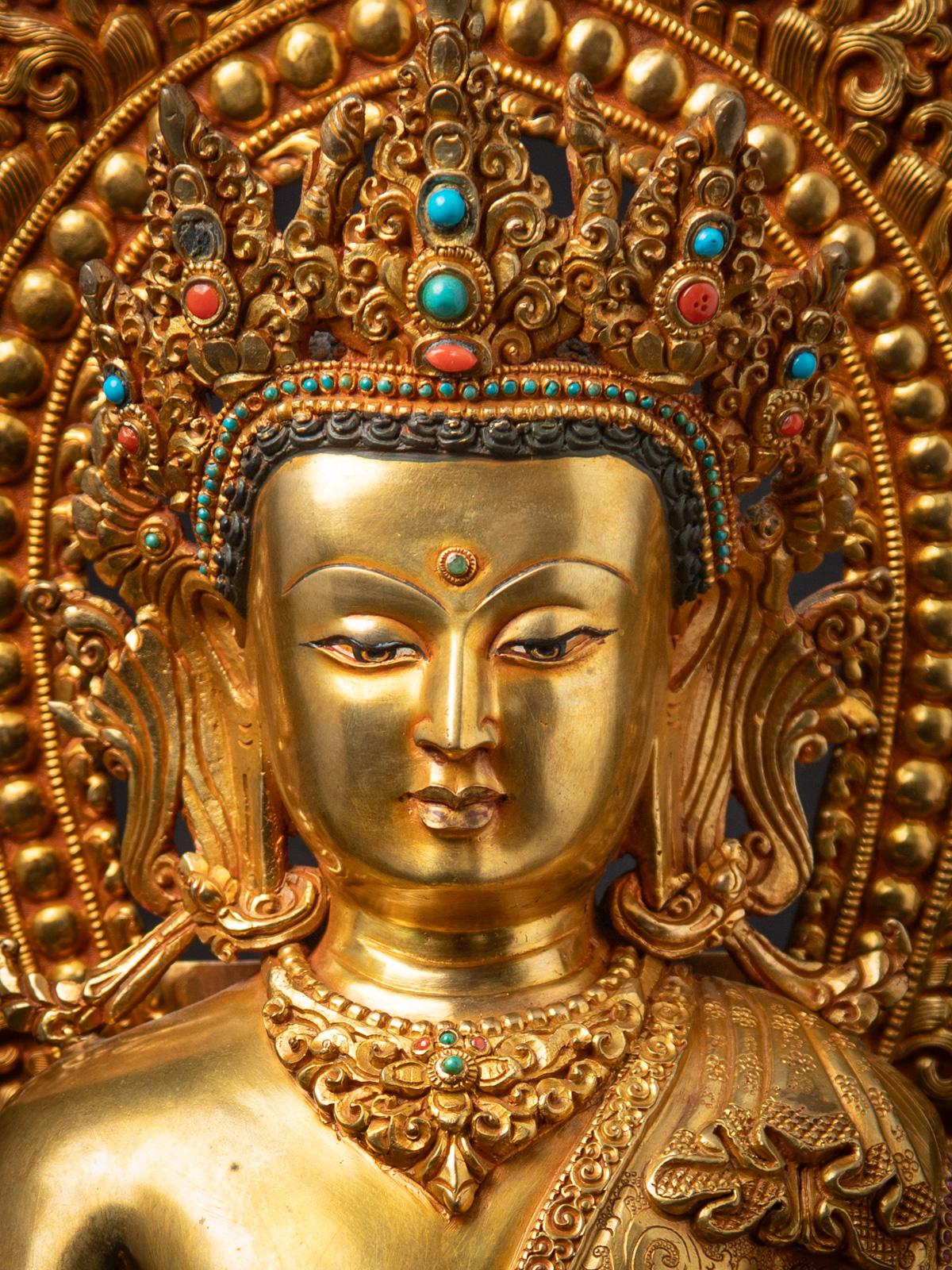 Buda nepalí grande de bronce de muy alta calidad - OriginalBuddhas Nepalés en venta
