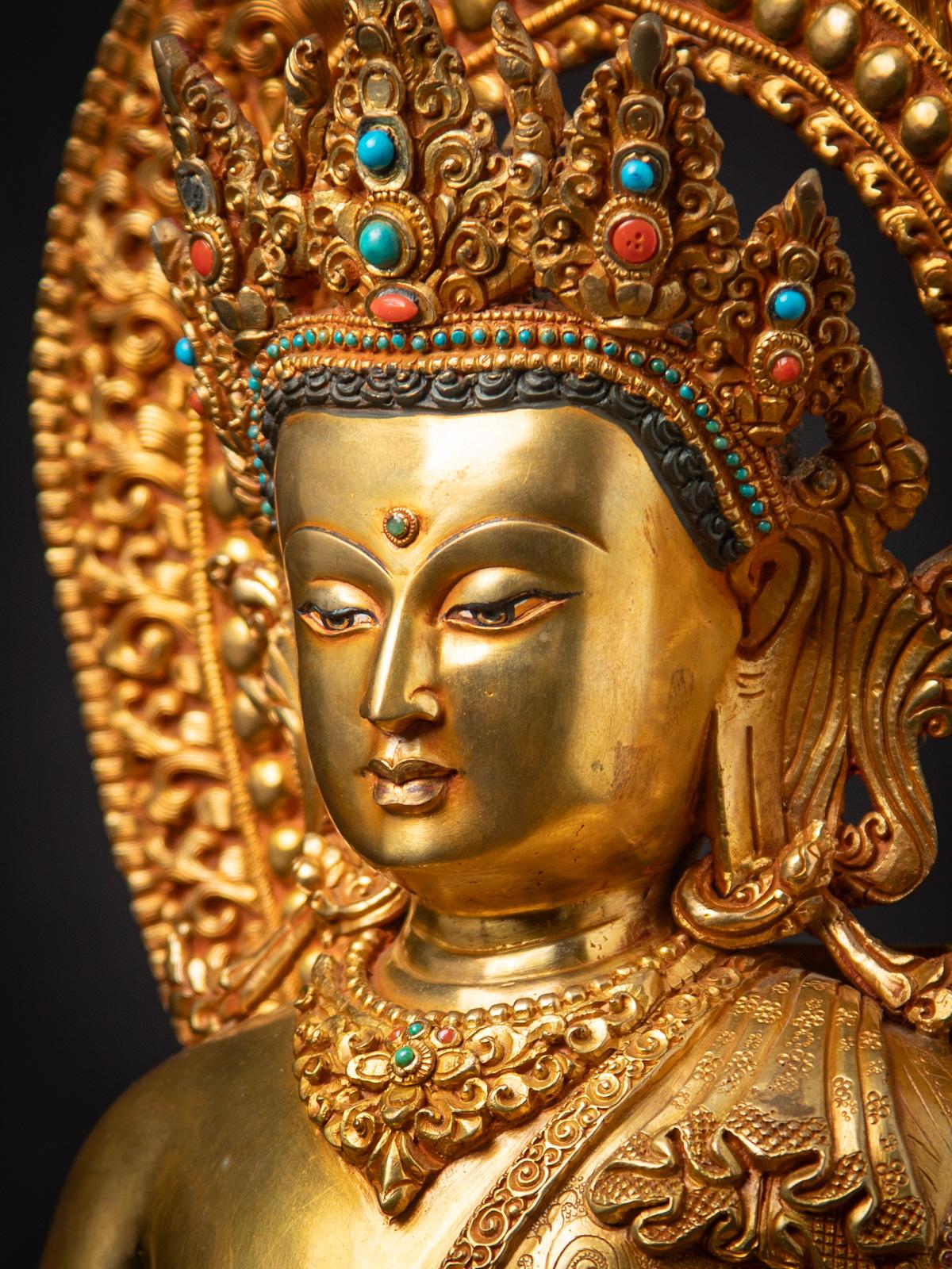 Buda nepalí grande de bronce de muy alta calidad - OriginalBuddhas Bronce en venta
