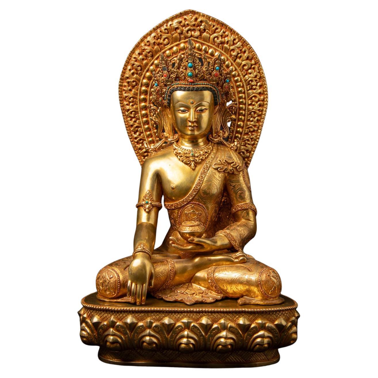 Buda nepalí grande de bronce de muy alta calidad - OriginalBuddhas en venta