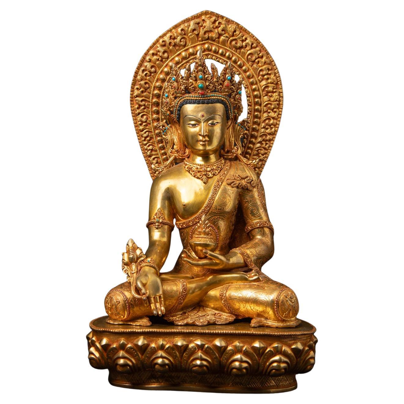 Buda medicinal nepalí grande de bronce de muy alta calidad  - OriginalBuddhas