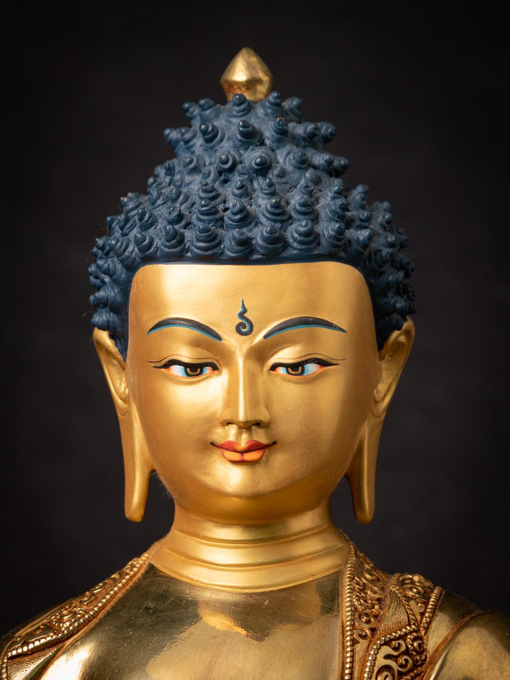 Buddha-Statue in Bhumisparsha Mudra aus Nepal in sehr hoher Qualität mit Goldumrandung im Angebot 5