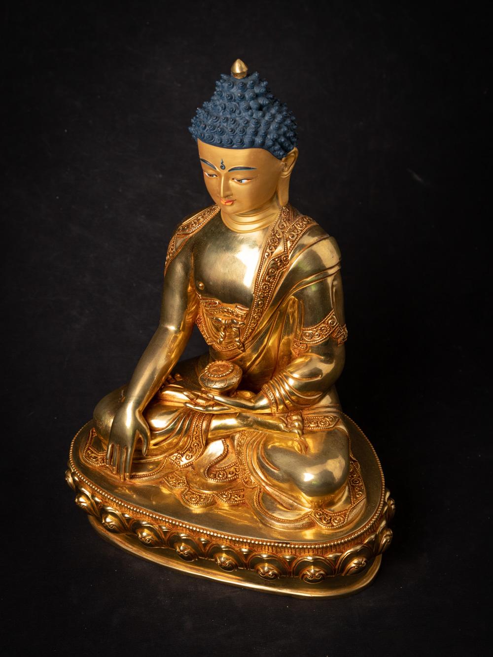 Buddha-Statue in Bhumisparsha Mudra aus Nepal in sehr hoher Qualität mit Goldumrandung im Angebot 7