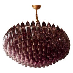 Very Huge Amethyst Polyhedral Murano Glass Chandelier