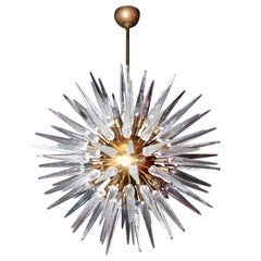 Very Huge and Impressive Murano Glass and Brass Chandelier