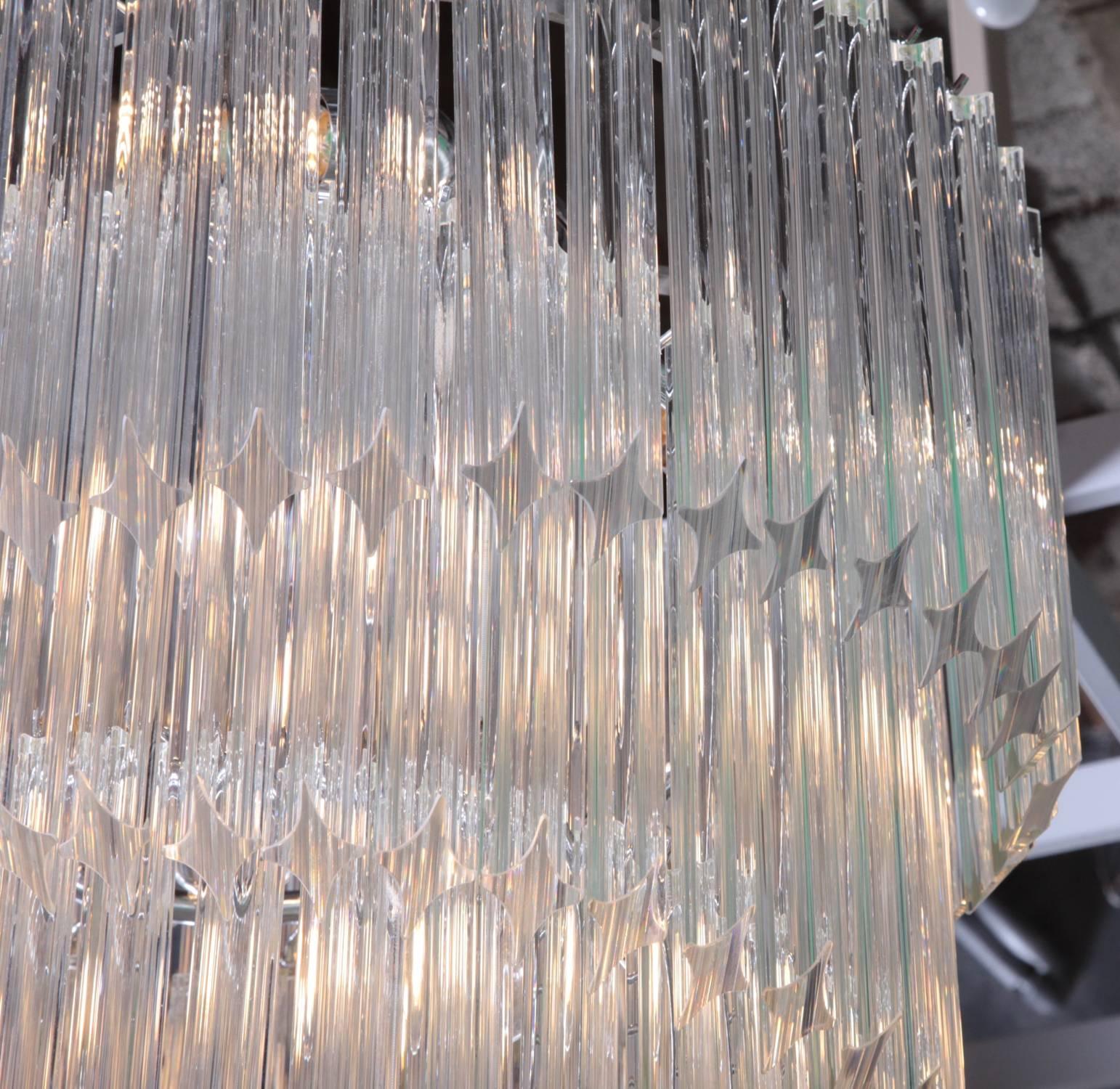 Hollywood Regency Very Huge Murano Glass Spiral Chandelier in the Manner of Venini For Sale