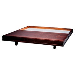 Enorme mesa de centro de palisandro Gianfranco Frattini para Bernini Italia - Años 60