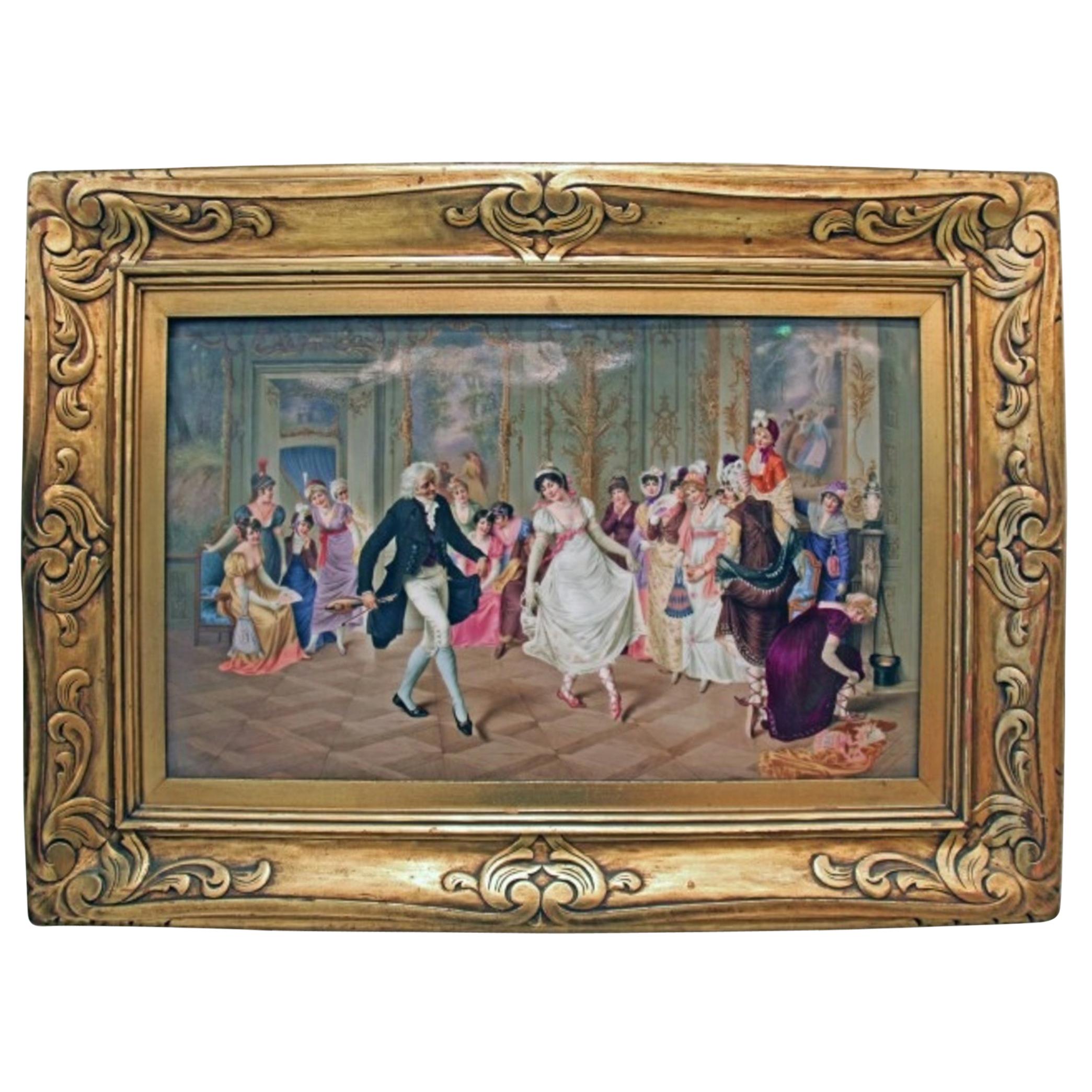 Very Important KPM Porcelain Painted Plaque, "The Dance Lesson"