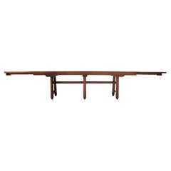 Very Important Oak Dining Table, Guillerme and Chambron, Extendible