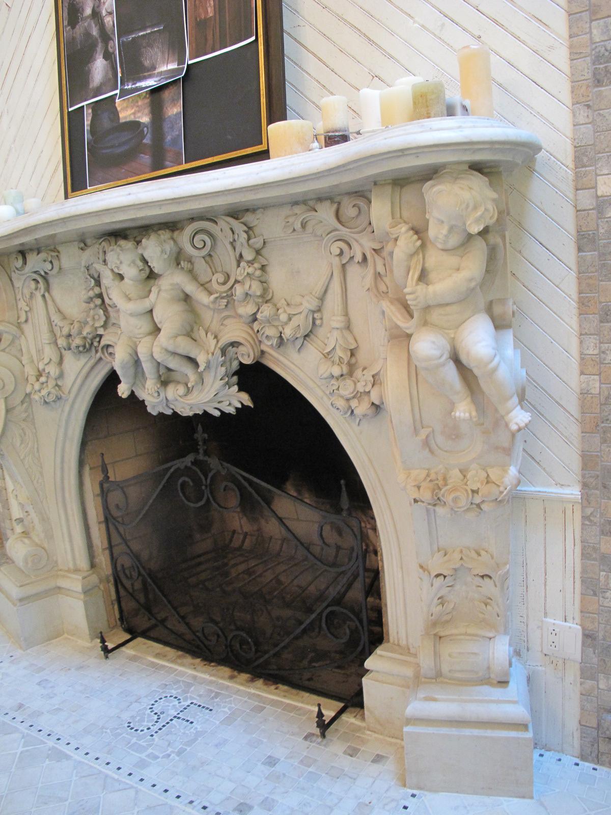 Late 19th Century Very Important Palatial Finely Carved Italian Carrara Marble Mantel Piece